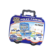 Police Parking Playset, 42 piece, with Suitcase